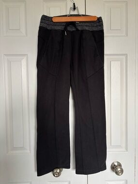 lululemon athletica Black Fleece Sweatpants with Heather Gray Waistband
